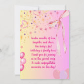 carte d'anniversaire de petite fille (Dos)