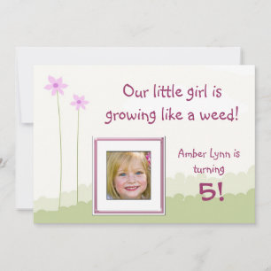 Carte d'anniversaire de petite fille Growing Like