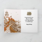 Carte d'anniversaire de phare nautique de saison d (Intérieur)