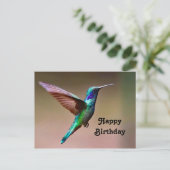 Carte d'anniversaire de photo de colibri vert faun (Debout devant)