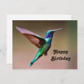 Carte d'anniversaire de photo de colibri vert faun (Devant / Derrière)