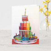 Carte d'anniversaire de photographie "de gâteau de (Fleur jaune)