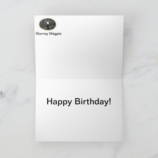 Carte d'anniversaire de pie (Intérieur)