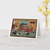 Carte d'anniversaire de pièce de pêche (Fleur jaune)