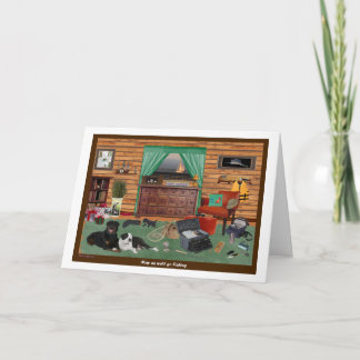 Carte d'anniversaire de pièce de pêche