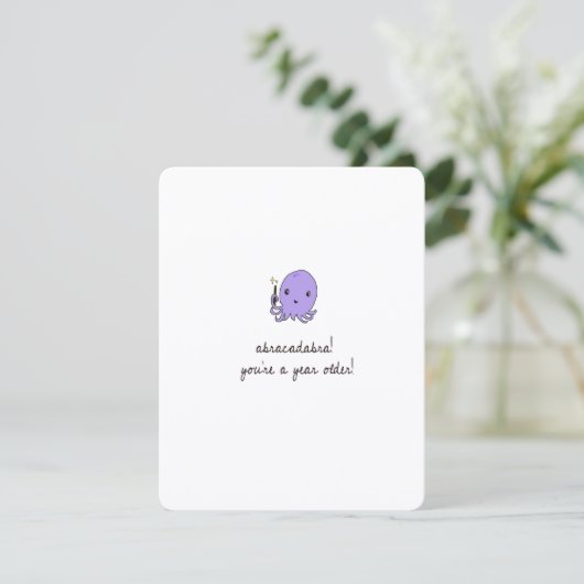 Carte d'anniversaire de pieuvre mignonne (Debout devant)