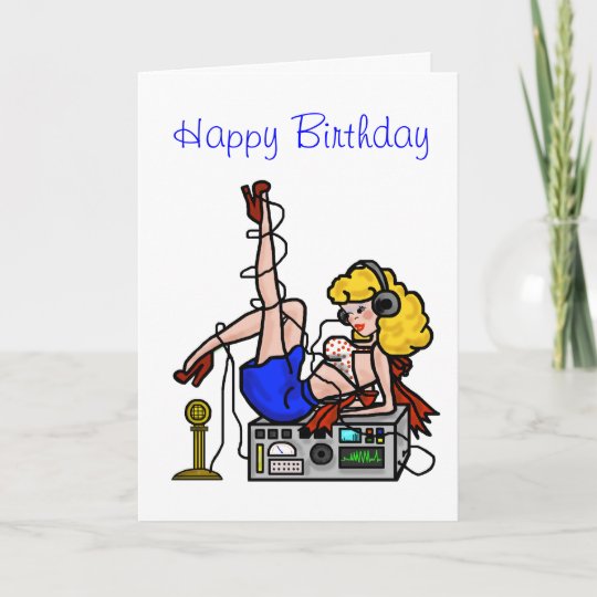 Carte D Anniversaire De Pin Up Blonde De Fille De Zazzle Be