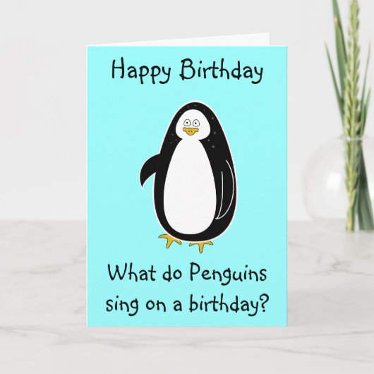 Carte d'anniversaire de pingouin (Devant)
