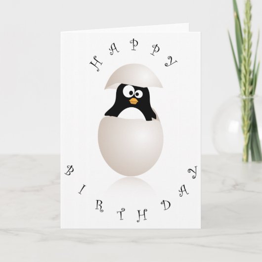 Carte d'anniversaire de pingouin mignonne (Devant)