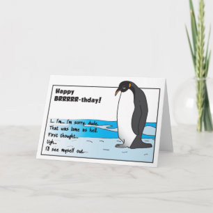 Carte d'anniversaire de Pingouin triste