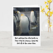 carte d'anniversaire de pingouins drôle (Fleur jaune)