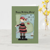 Carte d'anniversaire de pirate (Fleur jaune)