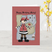 Carte d'anniversaire de pirate (Fleur jaune)