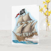 carte d'anniversaire de pirate d'enfants (Fleur jaune)