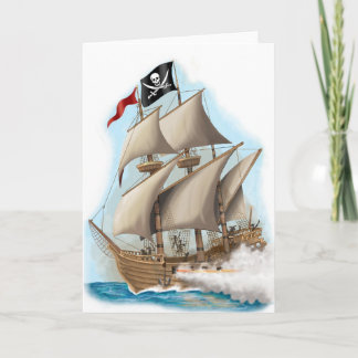 carte d'anniversaire de pirate d'enfants