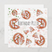 Carte d'anniversaire de pizza (Devant / Derrière)
