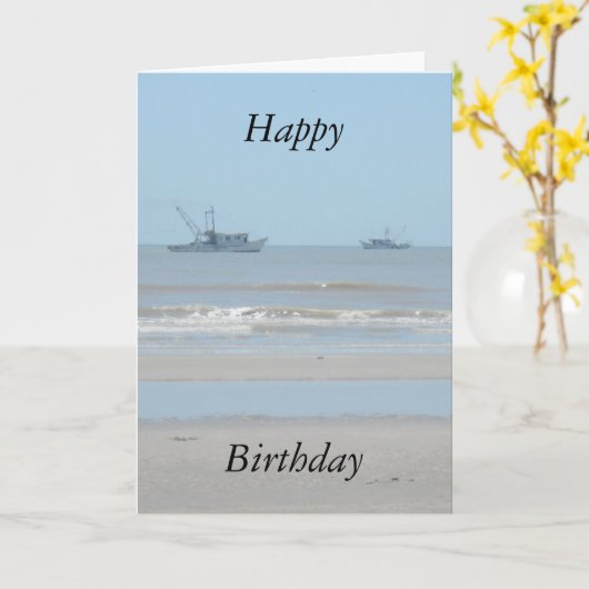 Carte d'anniversaire de plage (Fleur jaune)