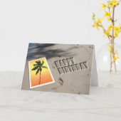 Carte d'anniversaire de plage (Fleur jaune)