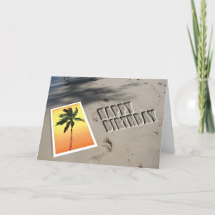 Carte d'anniversaire de plage