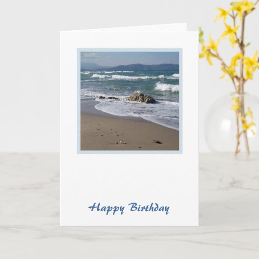 Carte d'anniversaire de plage (Fleur jaune)
