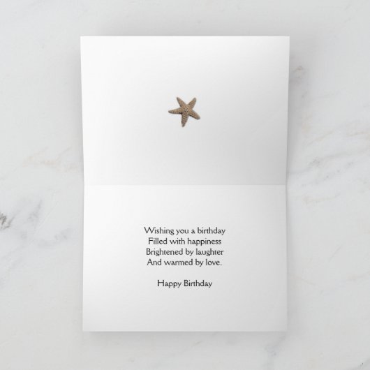 Carte d'anniversaire de plage avec lettres 3D (Intérieur)