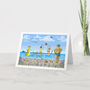 Carte d'anniversaire de plage d'été
