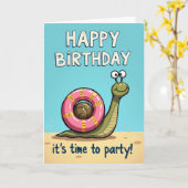 Carte d'anniversaire de plage enjouée (Fleur jaune)