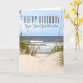 Carte d'anniversaire de plage Great-Great-Grandgir (Fleur jaune)