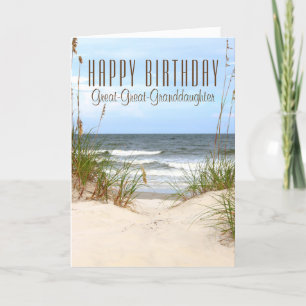 Carte d'anniversaire de plage Great-Great-Grandgir