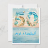 Carte d'anniversaire de plage pour 50 ans (Devant)
