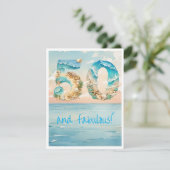 Carte d'anniversaire de plage pour 50 ans (Debout devant)