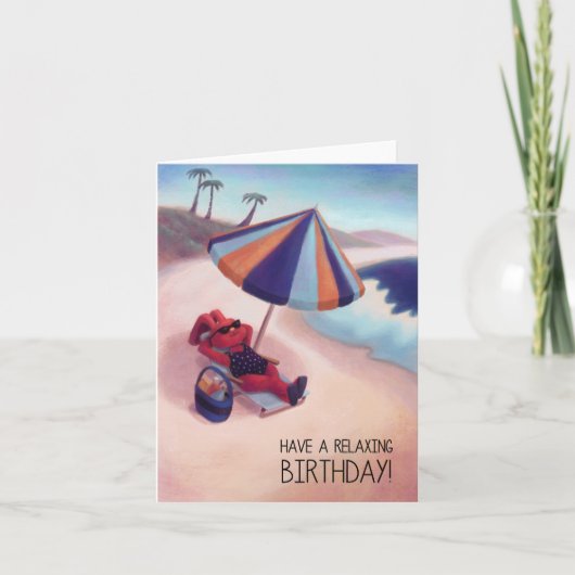 Carte d'anniversaire de plage relaxante (Devant)
