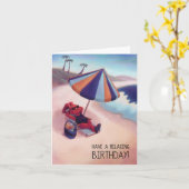 Carte d'anniversaire de plage relaxante (Fleur jaune)