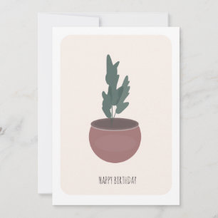 Carte d'anniversaire de plante haute feuillue