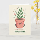 Carte d'anniversaire de plante joyeuse (Fleur jaune)