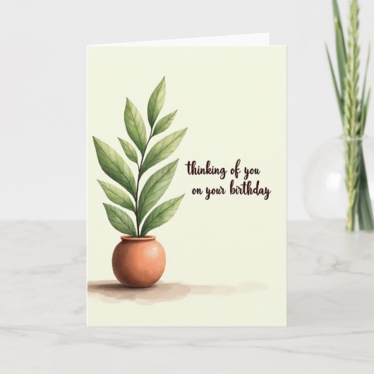 Carte d'anniversaire de plante tranquille (Devant)