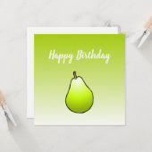 Carte d'anniversaire de poire (Devant/Arrière en situation)