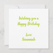 Carte d'anniversaire de poire (Dos)