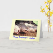 Carte d'anniversaire de poisson-chat (Fleur jaune)