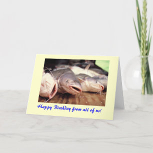 Carte d'anniversaire de poisson-chat