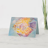 Carte d'anniversaire de poisson de couleur arc-en- (Dos)