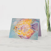Carte d'anniversaire de poisson de couleur arc-en- (Devant)