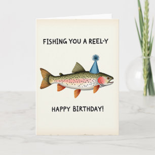 Carte d'anniversaire de poisson festive