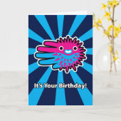 Carte d'anniversaire de poissons de décolleur de (Fleur jaune)