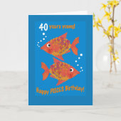Carte d'anniversaire de Poissons de poissons (Fleur jaune)