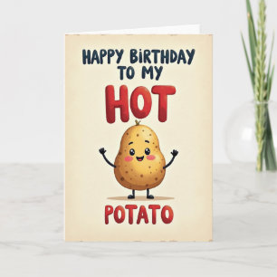 Carte d'anniversaire de pomme de terre joyeuse