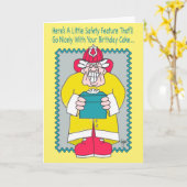 Carte d'anniversaire de POMPIER (Fleur jaune)