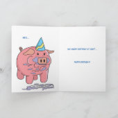 Carte d'anniversaire de porc amusante (Intérieur)