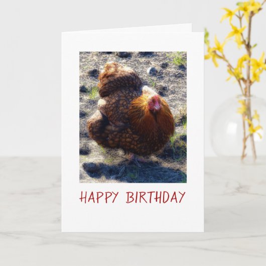 Carte d'anniversaire de poulet (Fleur jaune)