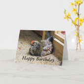 Carte d'anniversaire de poulet (Fleur jaune)